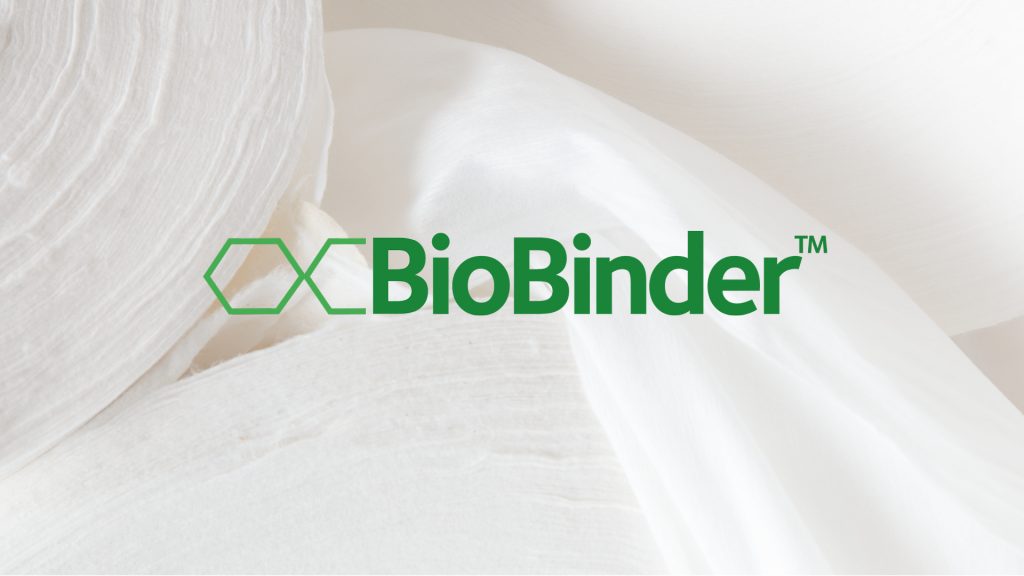Nonvowen binder, the OC-BioBinder, biobased and 100% biodegradable